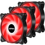 upHere DP12RD3 – Ventilador para carcasa de ordenador (LED, 120 mm, luz dual, luz blanca, paquete individual, 3 unidades)
