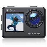 WOLFANG Cámara Deportiva GA200 4K 24MP Doble Pantalla WiFi Cámara de Video, Cámara Acuática Sumergible de 40M