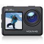 WOLFANG Cámara Deportiva GA200 4K 24MP Doble Pantalla WiFi Cámara de Video, Cámara Acuática Sumergible de 40M