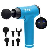 Woxter Fit Gun Blue Pistola de Masaje Muscular Massage Gun con Batería de Litio y 6 Cabezales Intercambiables
