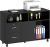 YITAHOME Archivador de Madera, 2 Cajones, 3 Compartimentos y 1 Puerta, Archivadores Móviles con Poleas para iImpresoras