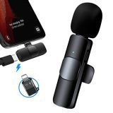 YOOUS Micrófono Lavalier para iOS/Android, Mini Microphone Plug Play Lavalier Micrófono inalámbrico